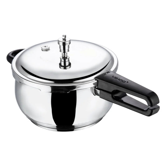 18/8 STAINLESS STEEL SPLENDID PLUS PRESSURE COOKER [WITH EXTRA GLASS LID]  (Induction-Friendly,  5 mm Aluminium Bottom Thickness, Silicone Gasket)