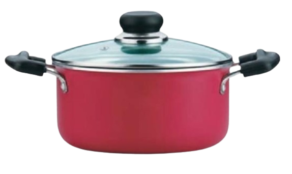 INDUCTO SAUCEPOT [WITH CLASS LID]  (Induction-Friendly, 3 mm Thickness)