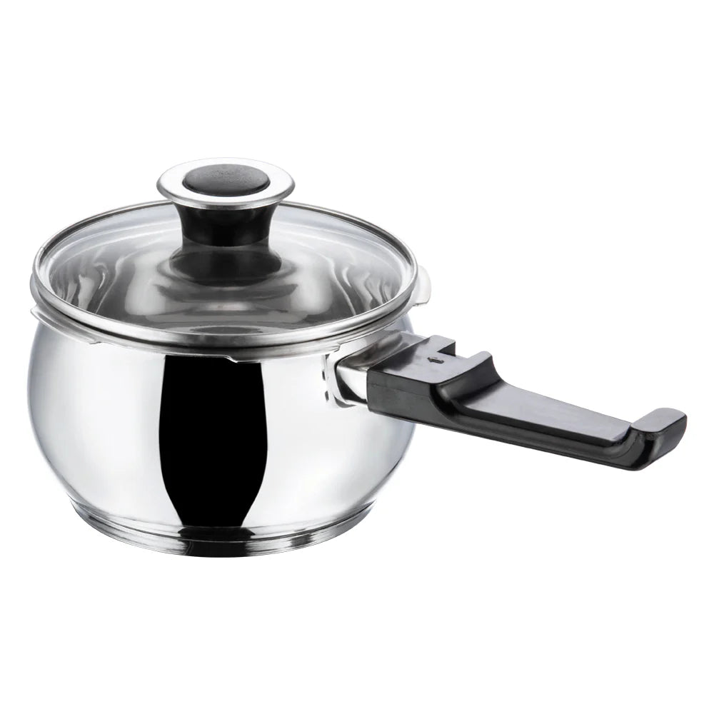 18/8 STAINLESS STEEL SPLENDID PLUS PRESSURE COOKER [WITH EXTRA GLASS LID]  (Induction-Friendly,  5 mm Aluminium Bottom Thickness, Silicone Gasket)