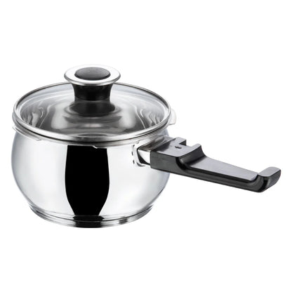 18/8 STAINLESS STEEL SPLENDID PLUS PRESSURE COOKER [WITH EXTRA GLASS LID]  (Induction-Friendly,  5 mm Aluminium Bottom Thickness, Silicone Gasket)
