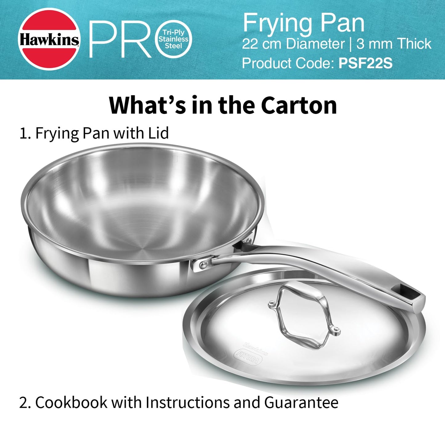 Hawkins Pro Tri-Ply Stainless Steel Frying Pan