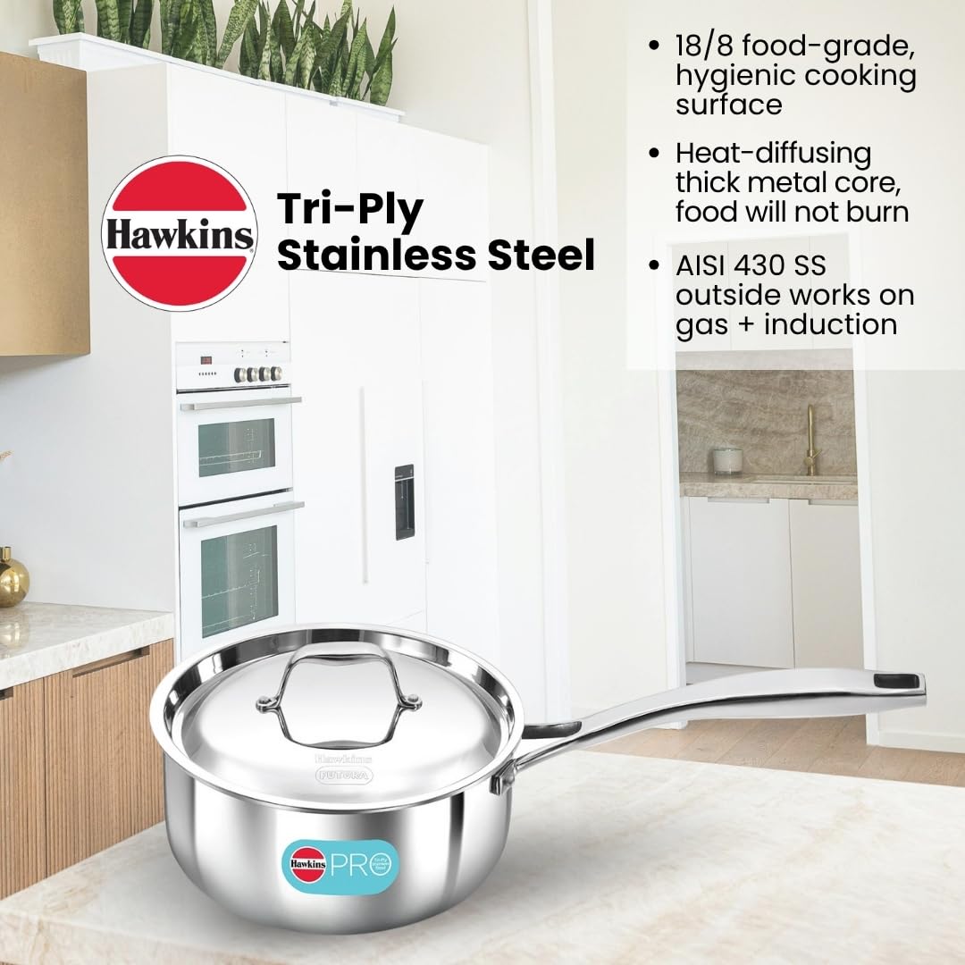 Hawkins Pro Tri-Ply Stainless Steel Saucepan