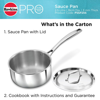 Hawkins Pro Tri-Ply Stainless Steel Saucepan
