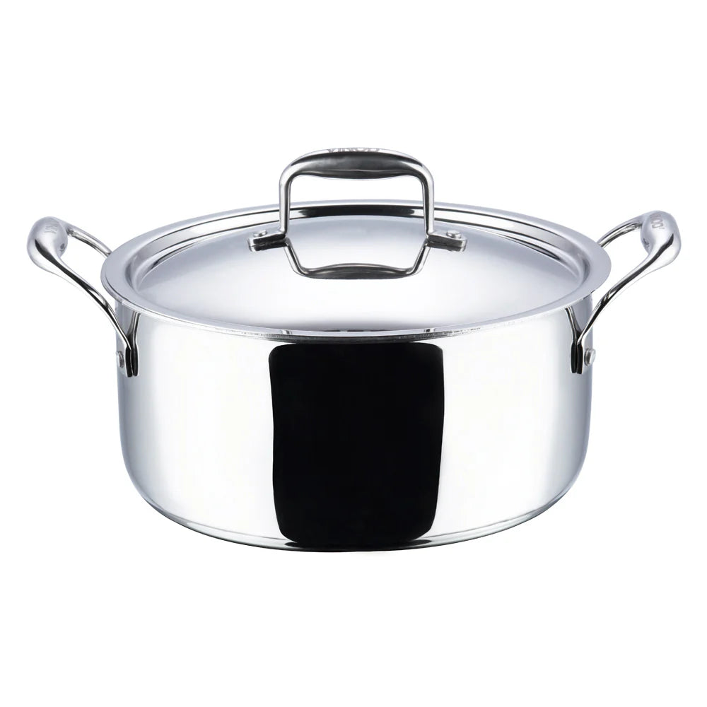 PLATINUM TRIPLY SAUCEPOT [WITH SS LID]  (Induction-Friendly, 2.5 mm Body Thickness)