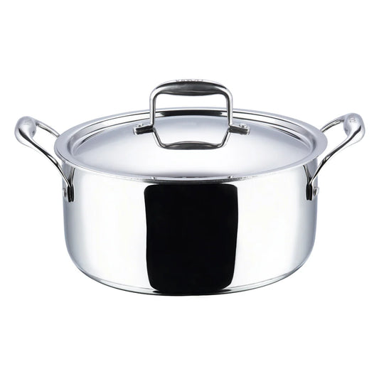 PLATINUM TRIPLY SAUCEPOT [WITH SS LID]  (Induction-Friendly, 2.5 mm Body Thickness)