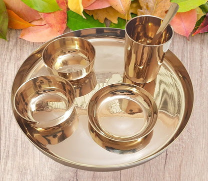 Kansa Bronze Thali Set - 6 pc