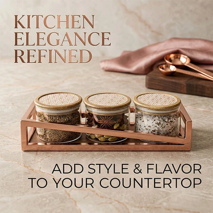 AAR Metalica Rectangle Dry Fruit Set - 3 Jar