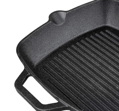 CAST IRON GRILL PAN  (Double Seasoned with Vegetable Oil)