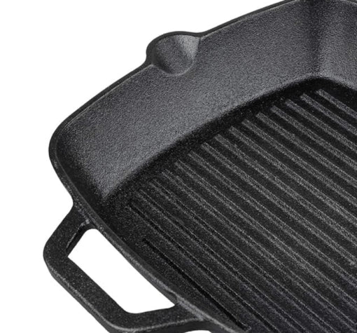 CAST IRON GRILL PAN  (Double Seasoned with Vegetable Oil)