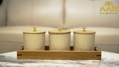 AAR Teak Dry Fruit Set - 3 Jar