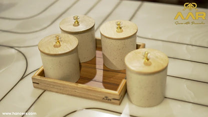 AAR Teak Dry Fruit Set - 4 Jar