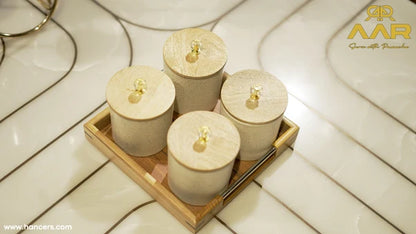 AAR Teak Dry Fruit Set - 4 Jar