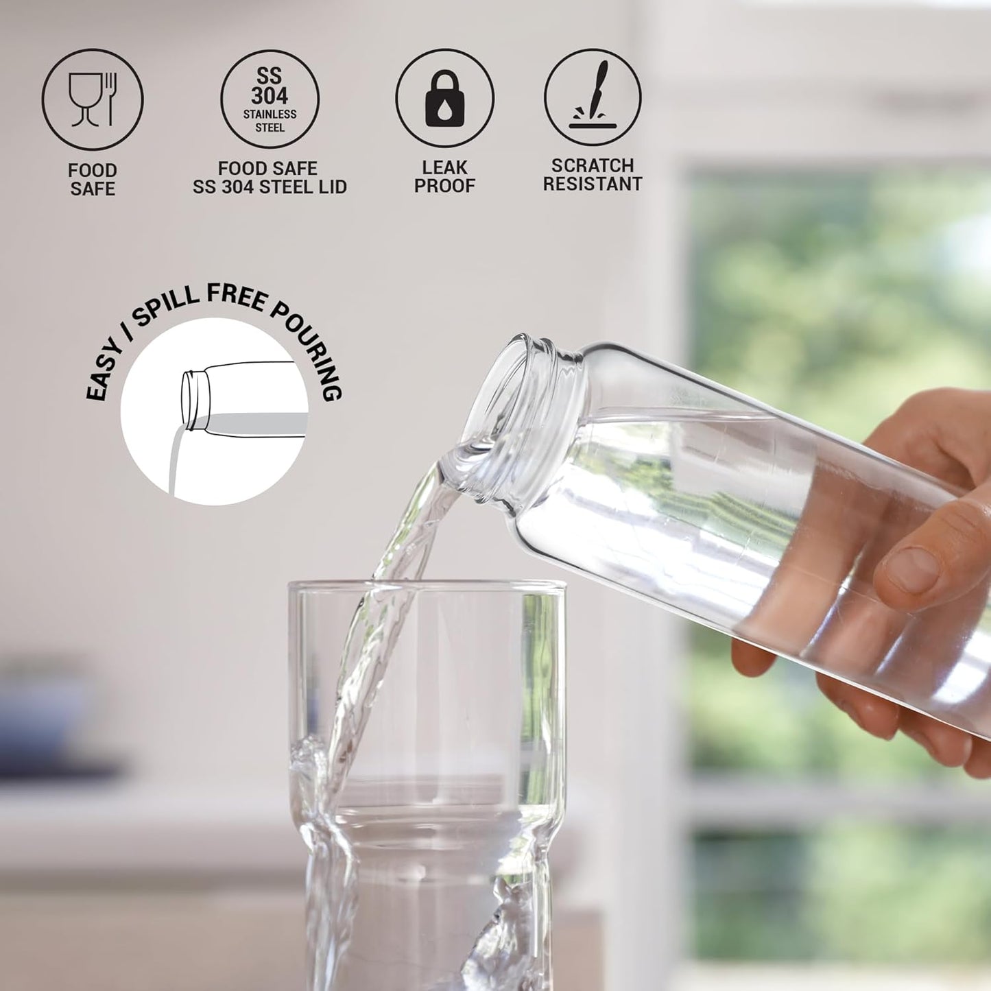 Treo Clearvue Glass Water Bottle 1 Litre