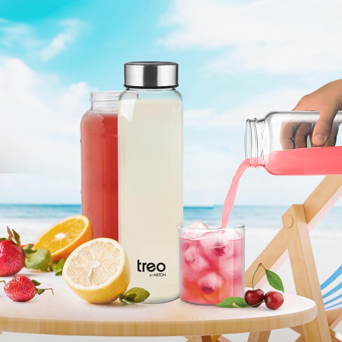 Treo Clearvue Glass Water Bottle 1 Litre