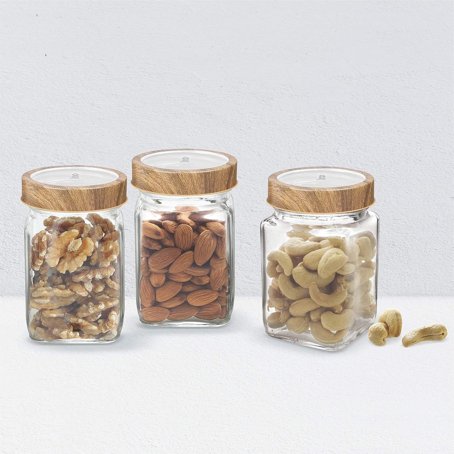 Milton Woody Cube Glass Storage Jar