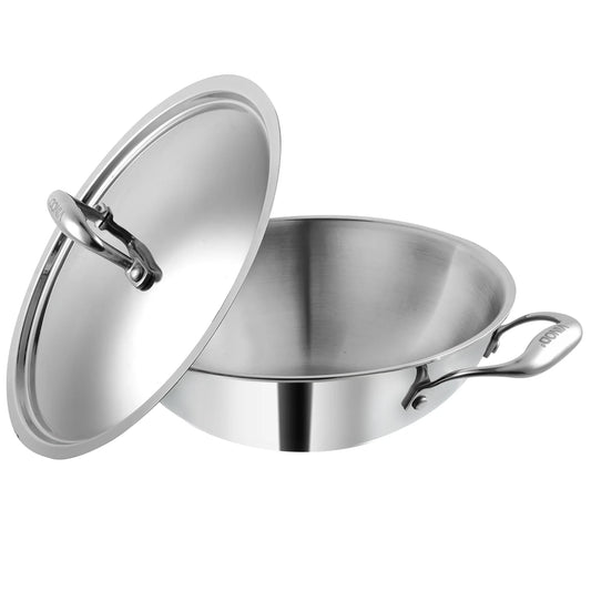 PLATINUM KADAI [WITH SS LID]  (Induction-Friendly, 2.5 mm Body Thickness)