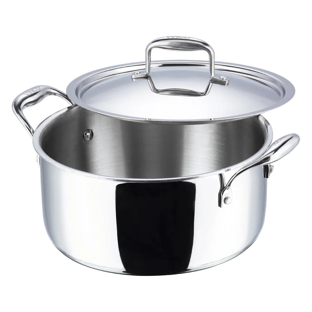PLATINUM TRIPLY SAUCEPOT [WITH SS LID]  (Induction-Friendly, 2.5 mm Body Thickness)