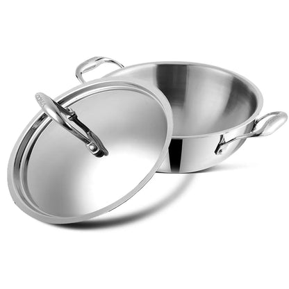 PLATINUM EXTRA DEEP KADAI [WITH SS LID]  (Induction-Friendly, 2.5 mm Body Thickness)