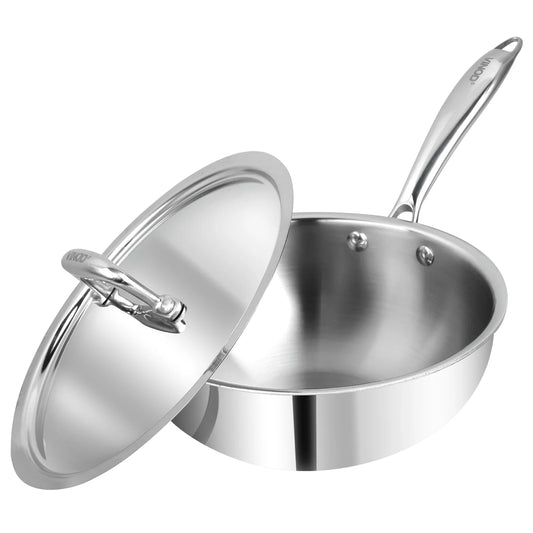 PLATINUM TRIPLY DEEP FRYPAN [WITH 55 LID]  (Induction-Friendly, 2.5 mm Body Thickness)