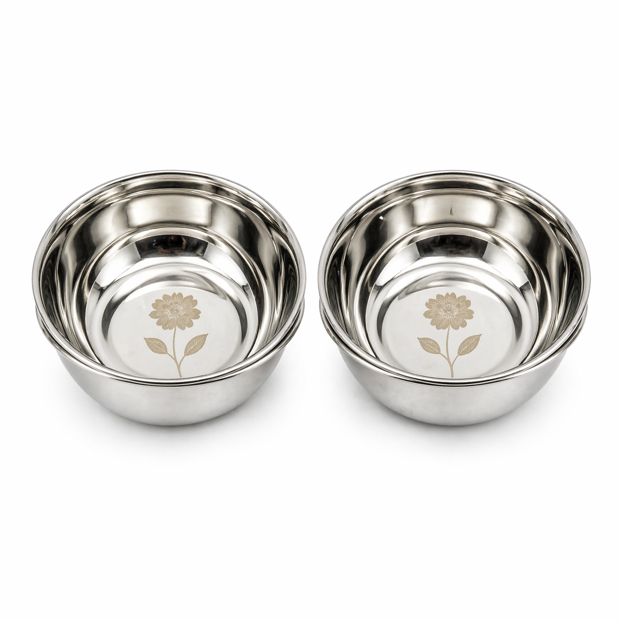 Vestasa Vinod Stainless Steel katori Mirror Polished, Pack of 6
