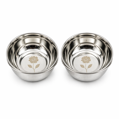 Vestasa Vinod Stainless Steel katori Mirror Polished, Pack of 6