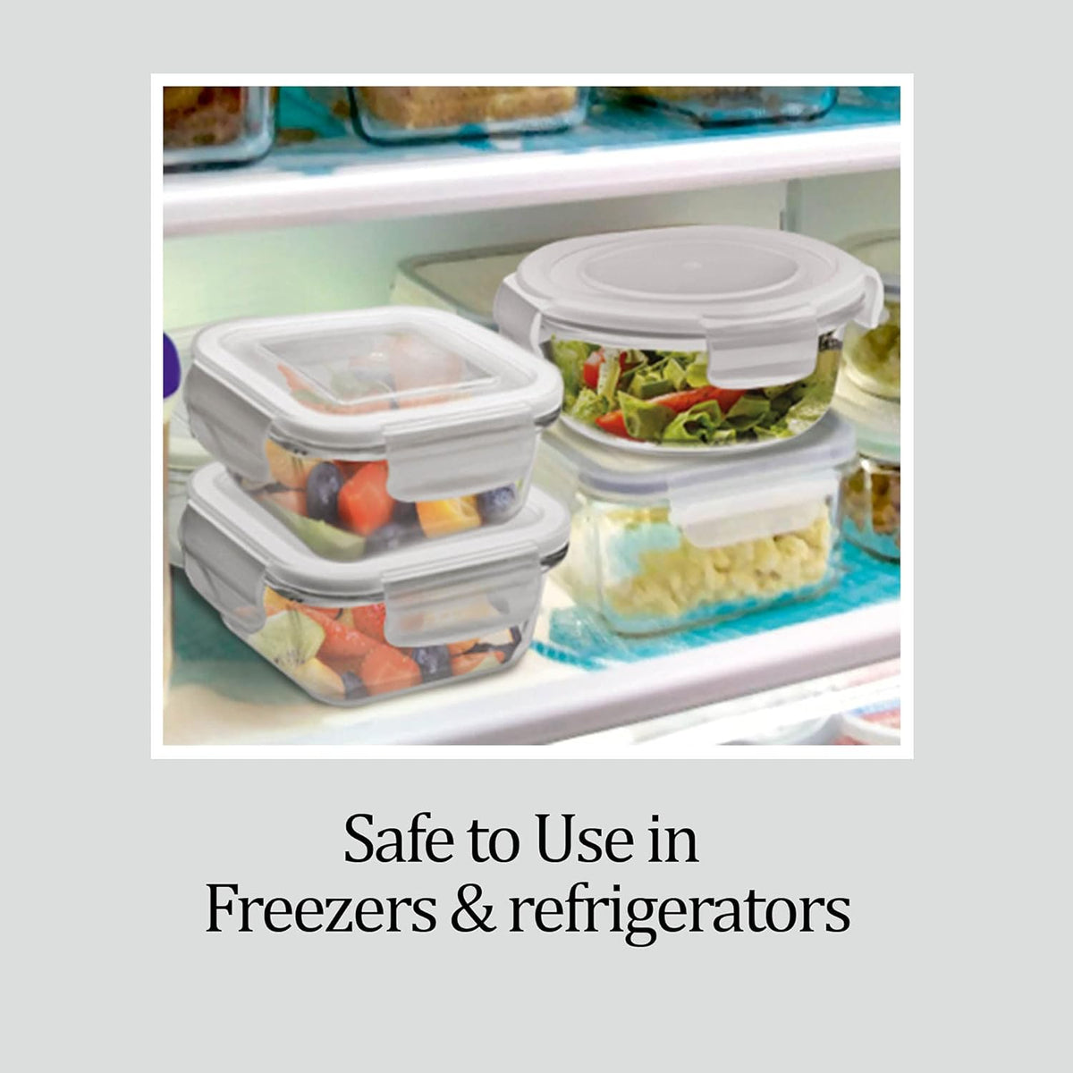Treo All Fresh Square Glass Tiffin with Insulated Jacket, 2 x 400 ml