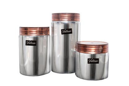 Vestasa AMBER Stainless Steel Kitchen Storage Canister Set