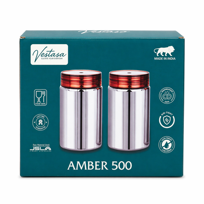 Vestasa AMBER Stainless Steel Kitchen Storage Canister Set