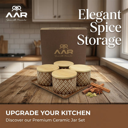 AAR Ceramica Dry Fruit Set - 4 Jar