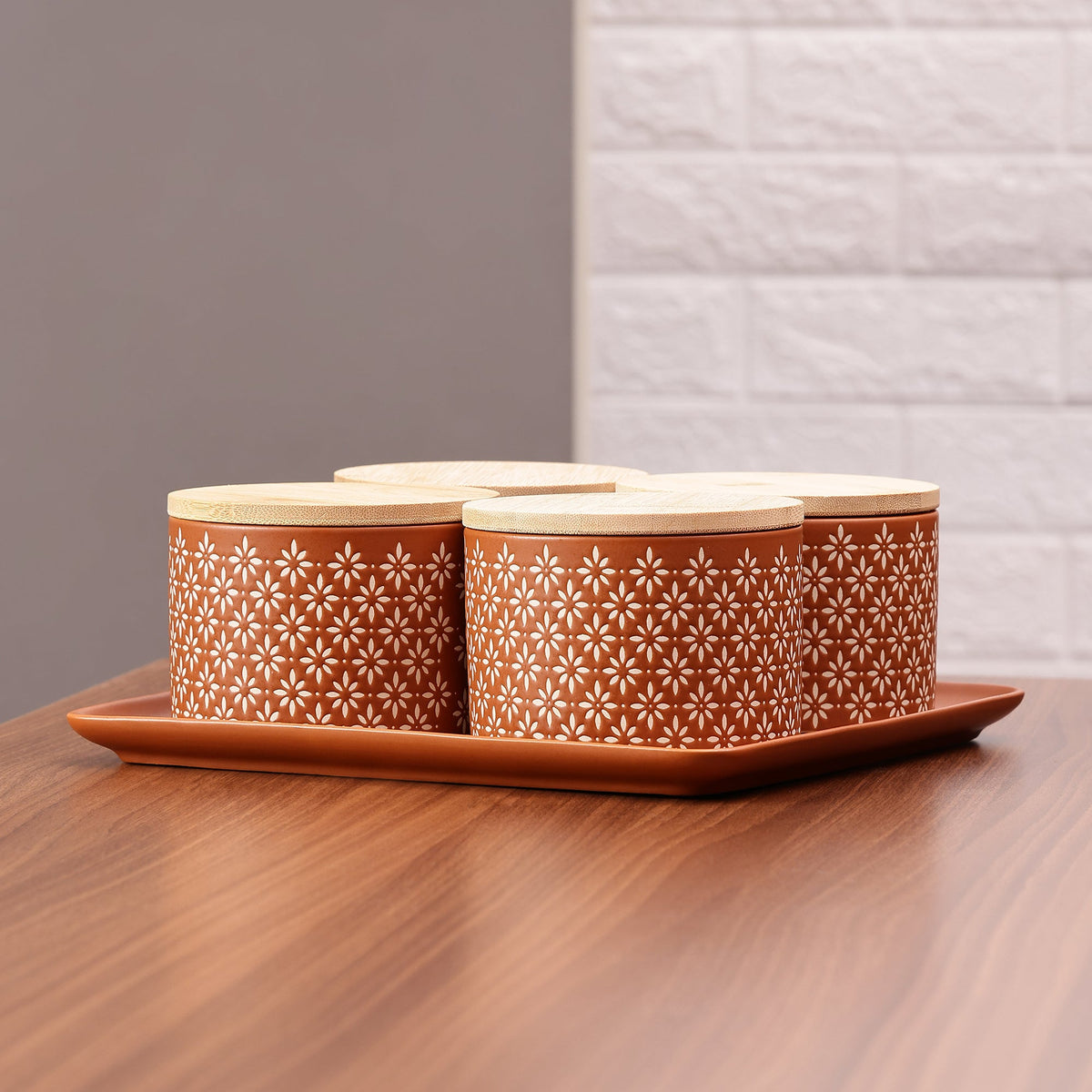 AAR Ceramica Dry Fruit Set - 4 Jar