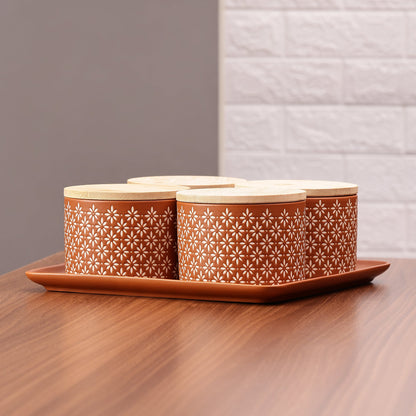 AAR Ceramica Dry Fruit Set - 4 Jar
