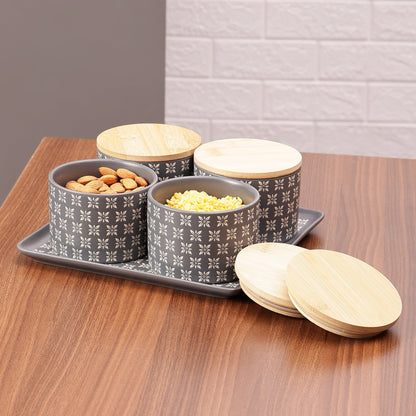 AAR Ceramica Dry Fruit Set - 4 Jar