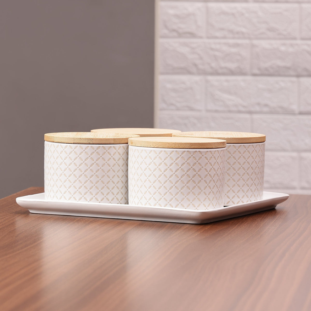 AAR Ceramica Dry Fruit Set - 4 Jar