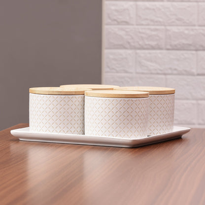 AAR Ceramica Dry Fruit Set - 4 Jar