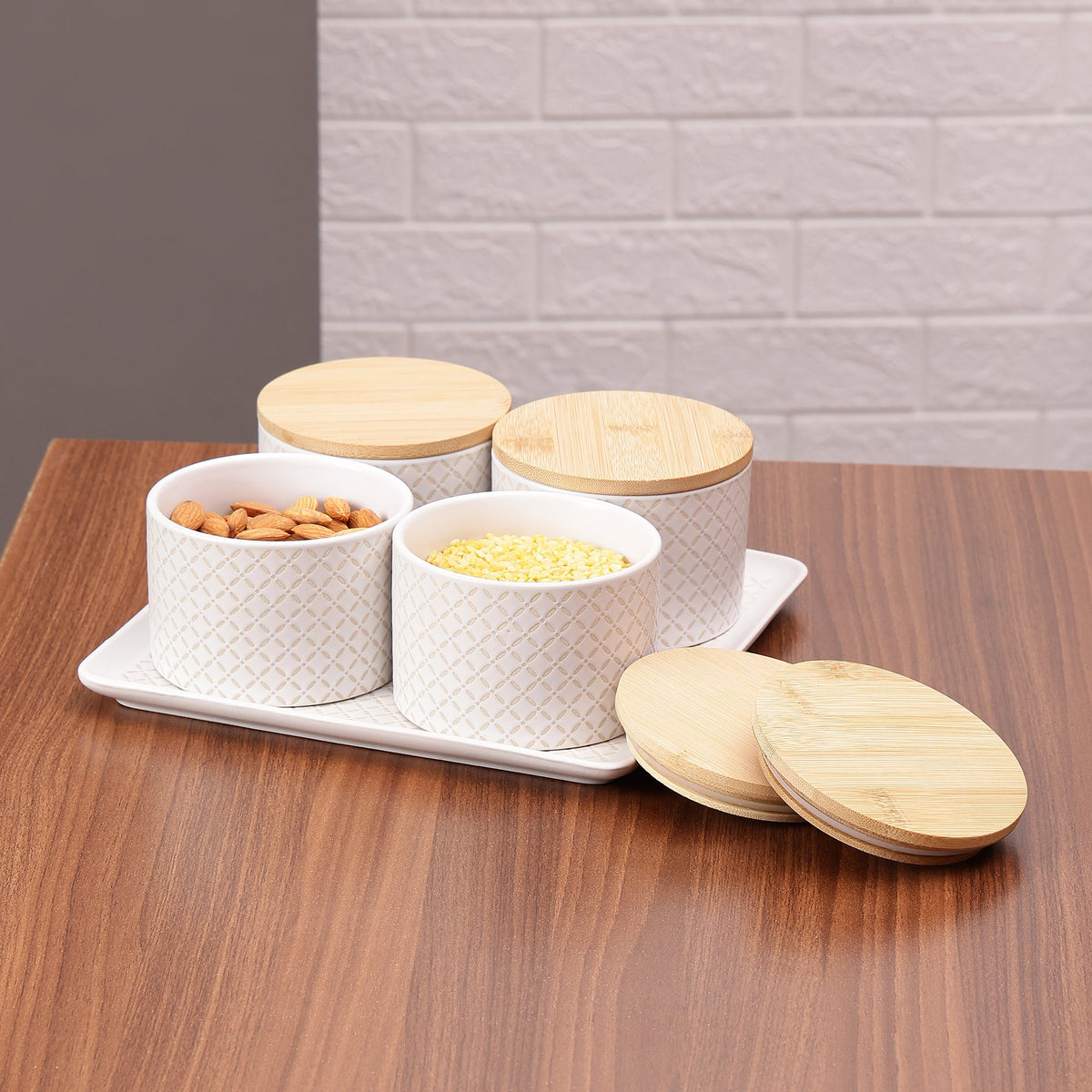AAR Ceramica Dry Fruit Set - 4 Jar