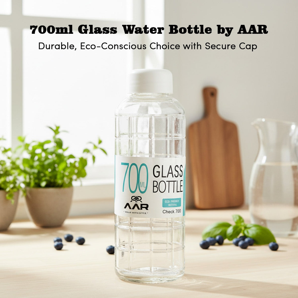 Check 700 Steel Lid Glass Bottle