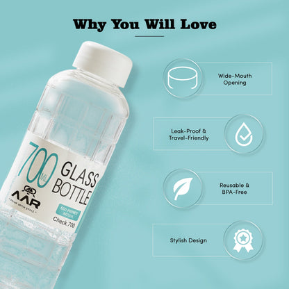 Check 700 Steel Lid Glass Bottle