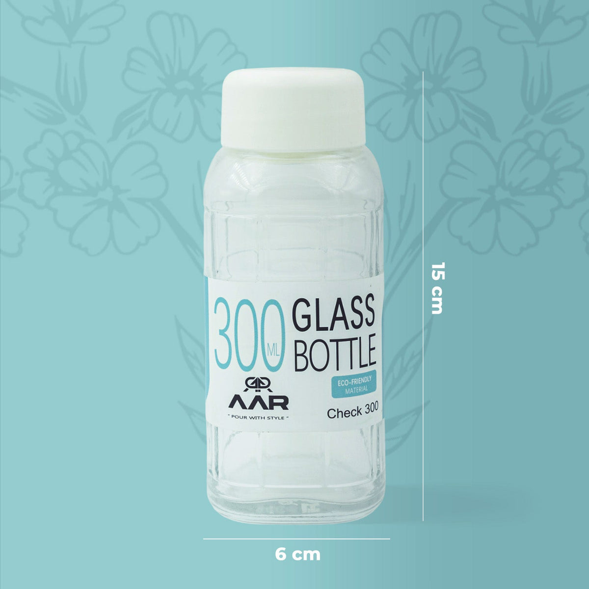 Check 300 Plastic Lid Glass Bottle
