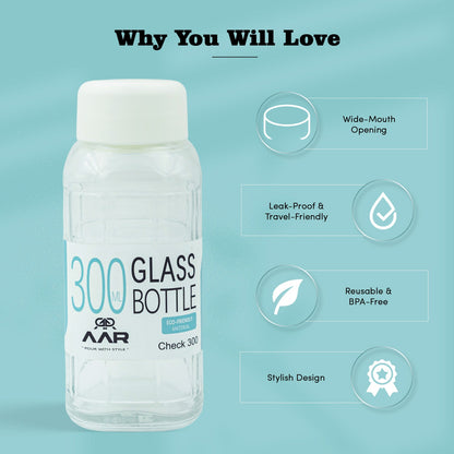 Check 300 Plastic Lid Glass Bottle