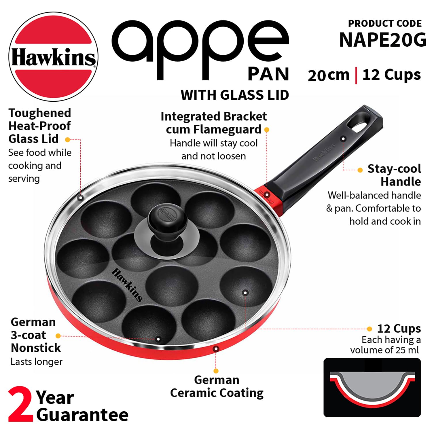 Hawkins Appe Pan Paniyarakkal 20cm