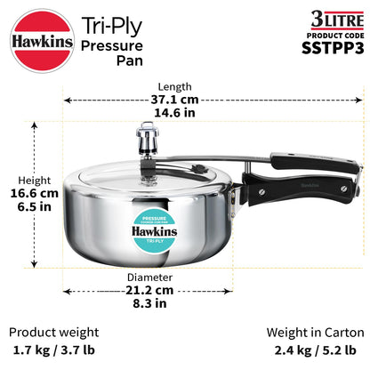 Hawkins Tri-Ply Pressure Cooker Cum Pan