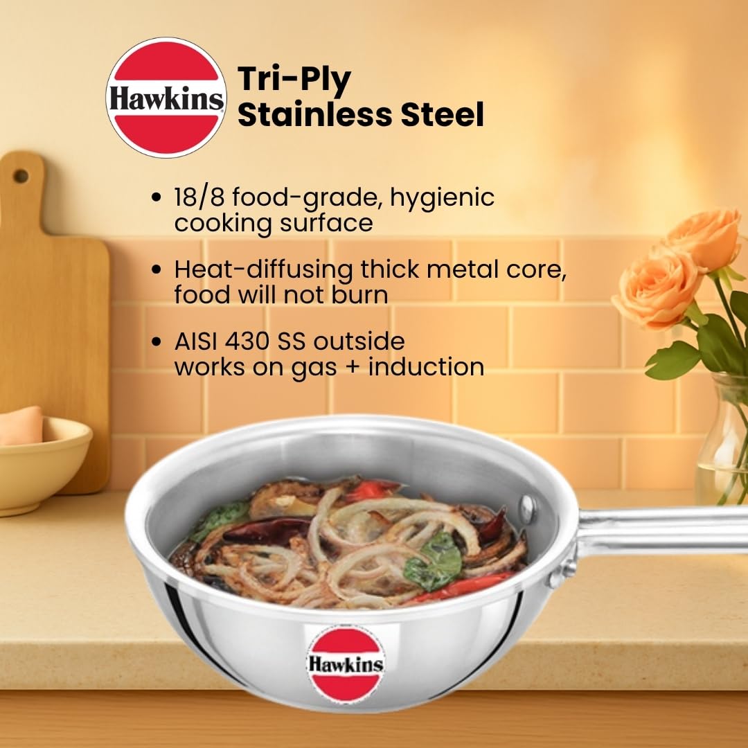 Hawkins Tri-Ply Stainless Steel Tadka Pan