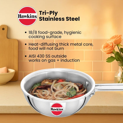 Hawkins Tri-Ply Stainless Steel Tadka Pan