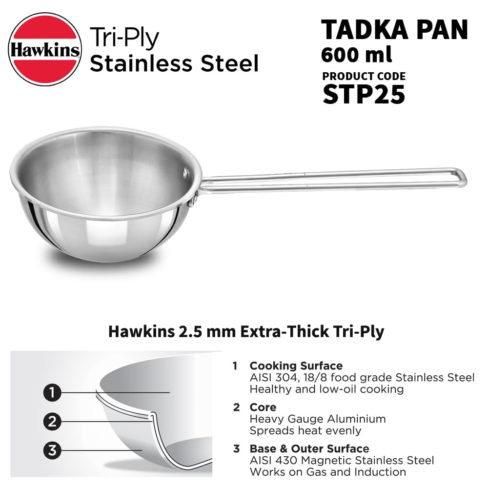 Hawkins Tri-Ply Stainless Steel Tadka Pan