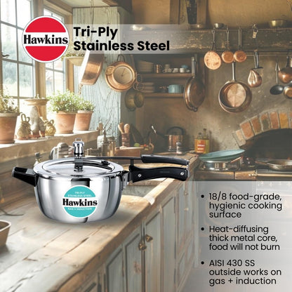 Hawkins Tri-Ply Pressure Cooker Ventura
