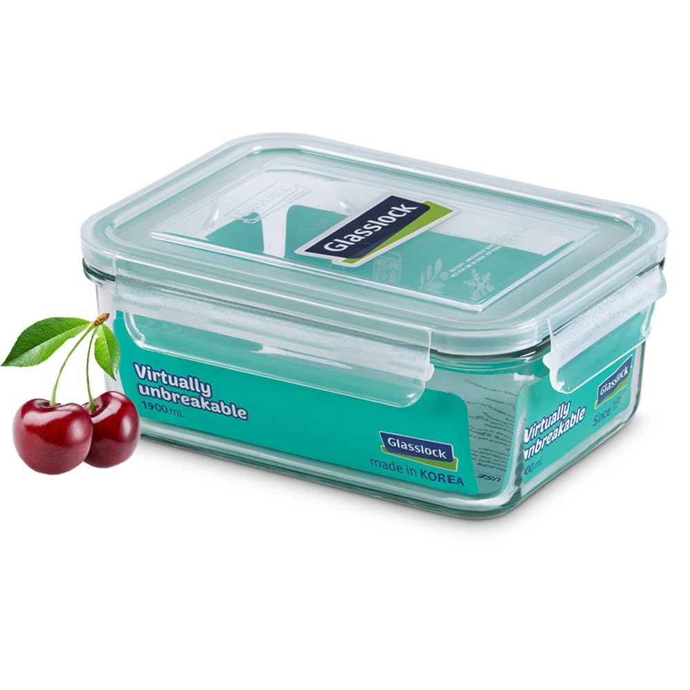 Glasslock Rectangle Glass Storage Container — Airtight, 715ml to 2L