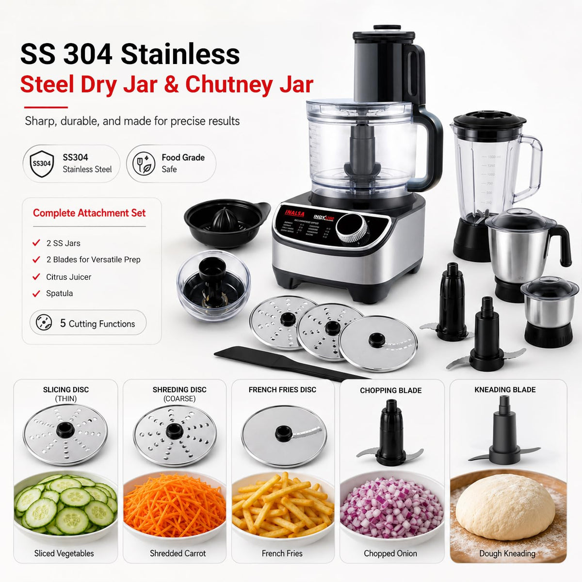 Inalsa Inox 1200 Food Processor