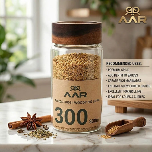 AAR Woody 300ml Glass Storage Jar