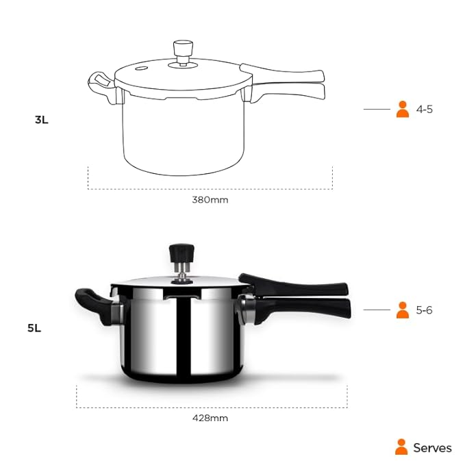 Arttdinox Pressure Cooker Outer Lid Stainless Steel (Tall Body)