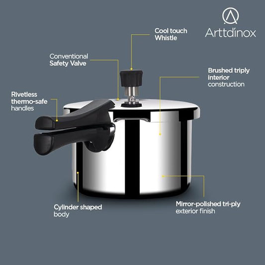 Arttdinox Pressure Cooker Outer Lid Stainless Steel (Wide Body)